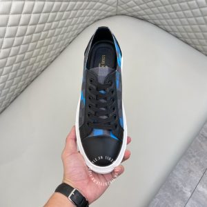 Giày da nam hàng hiệu LV Sneakers màu đen họa tiết caro - Ảnh 4
