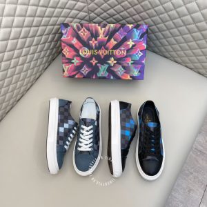 Giày da nam hàng hiệu LV Sneakers màu đen họa tiết caro - Ảnh 8