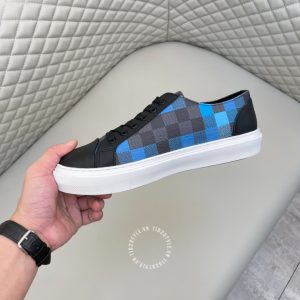 Giày da nam hàng hiệu LV Sneakers màu đen họa tiết caro - Ảnh 6