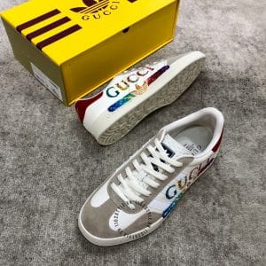 Giày Gucci Sneaker thể thao nam phối màu trắng ghi logo nhiều màu - Hình ảnh 5