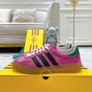 Giày Gucci Sneaker thể thao màu hồng sọc đen cá tính - Hình ảnh 3