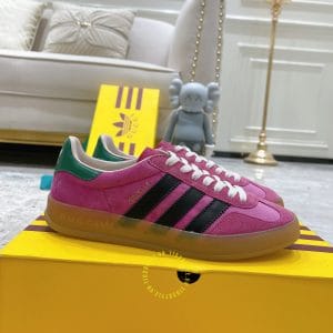Giày Gucci Sneaker thể thao màu hồng sọc đen cá tính - Hình ảnh 2