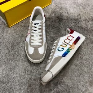 Giày Gucci Sneaker thể thao nam phối màu trắng ghi logo nhiều màu - Hình ảnh 2