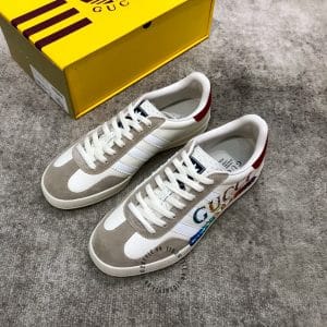 Giày Gucci Sneaker thể thao nam phối màu trắng ghi logo nhiều màu - Hình ảnh 4