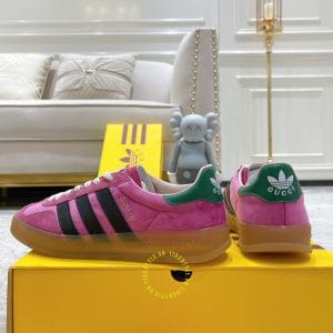 Giày Gucci Sneaker thể thao màu hồng sọc đen cá tính - Hình ảnh 4