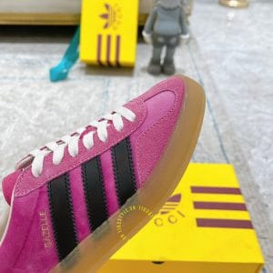 Giày Gucci Sneaker thể thao màu hồng sọc đen cá tính - Hình ảnh 8