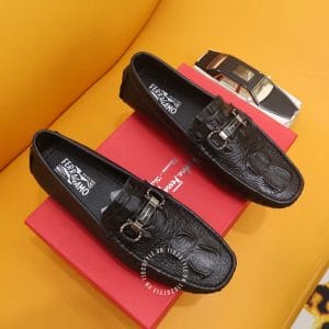 Giày Moca Salvatore Ferragamo nam đen da xịn hàng hiệu giá tốt - Ảnh 2
