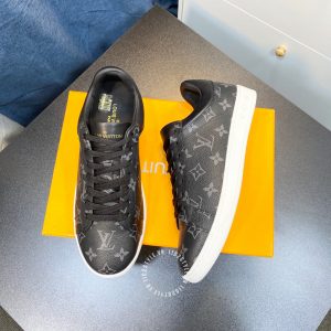 Giày da nam xịn Louis Vuitton màu đen họa tiết Monogram - Ảnh 4