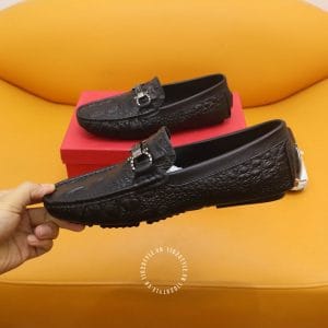 Giày Moca Salvatore Ferragamo nam đen da xịn hàng hiệu giá tốt - Ảnh 3