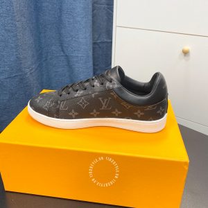 Giày da nam xịn Louis Vuitton màu đen họa tiết Monogram - Ảnh 6