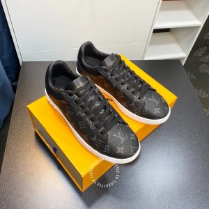 Giày da nam xịn Louis Vuitton màu đen họa tiết Monogram - Ảnh 2
