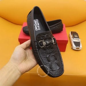 Giày Moca Salvatore Ferragamo nam đen da xịn hàng hiệu giá tốt - Ảnh 5