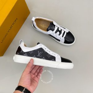 Giày hàng hiệu LV Sneakers phối trắng đen họa tiết Monogram - Ảnh 3