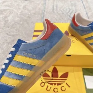Giày Gucci Sneaker thể thao nam phối màu xanh dương sọc vàng - Hình ảnh 8