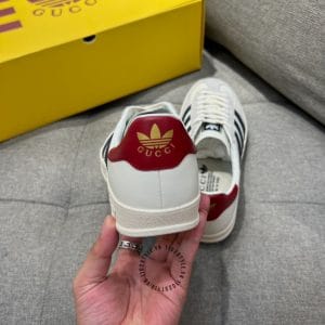 Giày hàng hiệu Gucci Sneaker thể thao nam màu trắng kẻ sọc đen - Hình ảnh 7