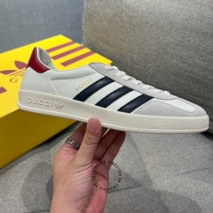 Giày hàng hiệu Gucci Sneaker thể thao nam màu trắng kẻ sọc đen - Hình ảnh 5