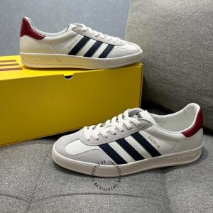 Giày hàng hiệu Gucci Sneaker thể thao nam màu trắng kẻ sọc đen - Hình ảnh 6
