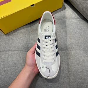 Giày hàng hiệu Gucci Sneaker thể thao nam màu trắng kẻ sọc đen - Hình ảnh 4