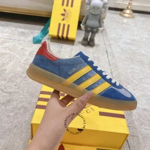 Giày Gucci Sneaker thể thao nam phối màu xanh dương sọc vàng - Hình ảnh 6