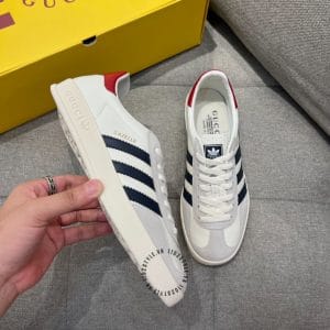 Giày hàng hiệu Gucci Sneaker thể thao nam màu trắng kẻ sọc đen - Hình ảnh 3