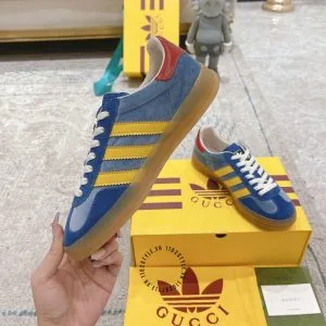Giày Gucci Sneaker thể thao nam phối màu xanh dương sọc vàng - Hình ảnh 5