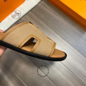 Dép Hermes nam màu cam chỉ nổi hàng hiệu Luxury - Hình ảnh 7