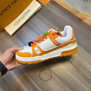 Giày Sneaker Louis Vuitton trắng phối cam dây mới lạ hàng hiệu - Ảnh 7
