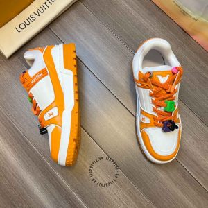 Giày Sneaker Louis Vuitton trắng phối cam dây mới lạ hàng hiệu - Ảnh 8