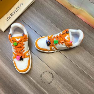 Giày Sneaker Louis Vuitton trắng phối cam dây mới lạ hàng hiệu - Ảnh 3