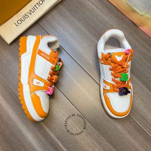 Giày Sneaker Louis Vuitton trắng phối cam dây mới lạ hàng hiệu - Ảnh 4