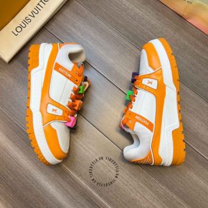 Giày Sneaker Louis Vuitton trắng phối cam dây mới lạ hàng hiệu - Ảnh 5