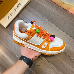 Giày Sneaker Louis Vuitton trắng phối cam dây mới lạ hàng hiệu - Ảnh 6