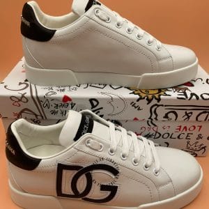Giày thể thao nam Dolce & Gabbana màu kem trắng cao cấp - Hình ảnh 9