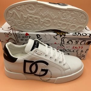 Giày thể thao nam Dolce & Gabbana màu kem trắng cao cấp - Hình ảnh 5