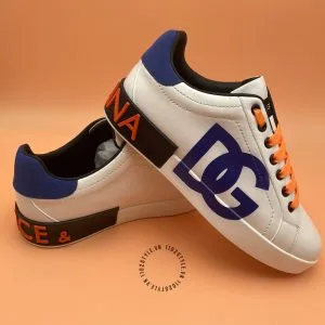 Giầy Dolce & Gabbana Sneaker da bò màu phối màu logo xanh - Hình ảnh 7