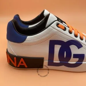 Giầy Dolce & Gabbana Sneaker da bò màu phối màu logo xanh - Hình ảnh 8