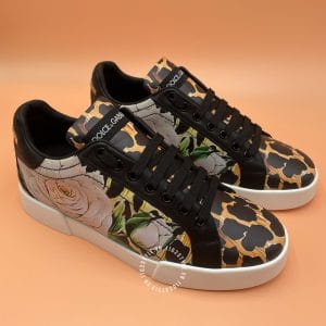 Giầy Dolce & Gabbana hàng hiệu da bò họa tiết nhiều màu dây đen - Hình ảnh 2