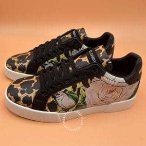 Giầy Dolce & Gabbana hàng hiệu da bò họa tiết nhiều màu dây đen - Hình ảnh 3
