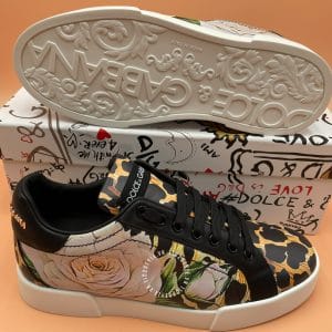 Giầy Dolce & Gabbana hàng hiệu da bò họa tiết nhiều màu dây đen - Hình ảnh 6