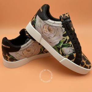 Giầy Dolce & Gabbana hàng hiệu da bò họa tiết nhiều màu dây đen - Hình ảnh 4