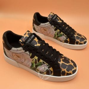 Giầy Dolce & Gabbana hàng hiệu da bò họa tiết nhiều màu dây đen - Hình ảnh 5