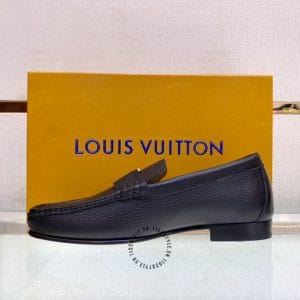 Giày lười nam Louis Vuittton màu đen mũi vuông - Hình ảnh 7
