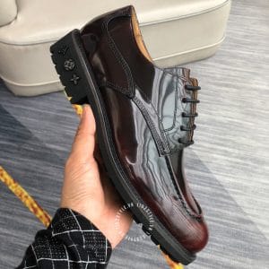 Giày nam Louis Vuitton Oxford màu nâu đỏ phiên bản cao cấp - Ảnh 6