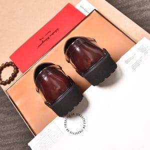 Giày Salvatore Ferragamo màu nâu đế đen - Hình ảnh 7