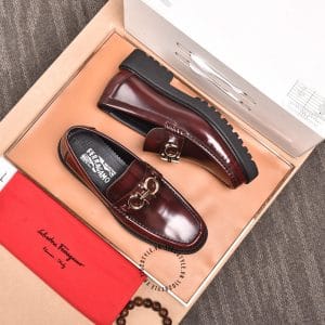 Giày Salvatore Ferragamo màu nâu đế đen - Hình ảnh 3