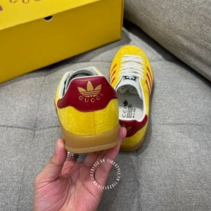 Giày Gucci Sneaker thể thao nam màu vàng họa tiết sọc đỏ dây trắng - Ảnh 8