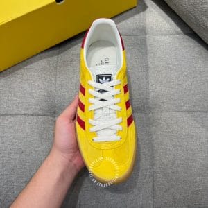 Giày Gucci Sneaker thể thao nam màu vàng họa tiết sọc đỏ dây trắng - Ảnh 4