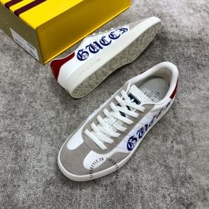 Giày Gucci Sneaker thể thao nam phối màu trắng ghi logo xanh - Hình ảnh 5