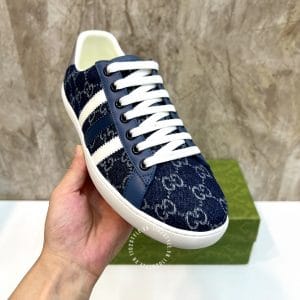 Giày Gucci Sneaker thể thao nam màu xanh họa tiết Monogram - Hình ảnh 8