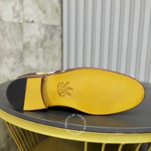 Giày loafer Gucci nam cao cấp đen họa tiết trắng logo vàng - Ảnh 9